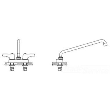 Click here to see Delta 27C4243-S8 Delta 27C4243-S8 CER-TECK 2-Handle Cast Centerset Lavatory Faucet, 14