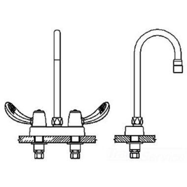Click here to see Delta 27C4832-TI Delta 27C4832-TI CER-TECK 2-Handle Cast Centerset Lavatory Faucet, 4.5