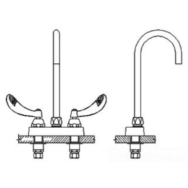 Click here to see Delta 27C4874-TI Delta 27C4874-TI CER-TECK 2-Handle Cast Centerset Lavatory Faucet, 4.5