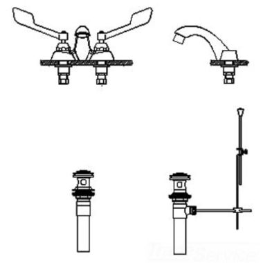 Click here to see Delta 21C255 Delta 21C255 Tech 2-Handle Cast Centerset Lavatory Faucet, Wrist w/ Sanitary Hood, Metal Pop-Up, VR Spray Outlet, 0.5 gpm, Chrome
