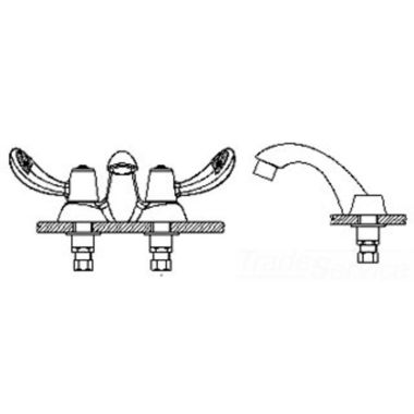 Click here to see Delta 21C152-TI Delta 21C152-TI Tech 2-Handle Cast Centerset Lavatory Faucet, Hooded Blade, No Pop-Up Hole, VR Spray Outlet, Temp Indicators, Chrome