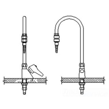 Click here to see Delta W6600-9-C DELTA W6600-9-C Teck Deckmount Lever Blade Handle Lab Faucet w/ Gooseneck, In-Line Dual Check, Fits 7/8