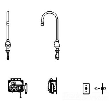 Click here to see Delta 3000T3320A-KS Delta 3000T3320A-KS TECK Electronic Faucet, Surface Mount, Hardwire, Keyed Switch, VR Laminar