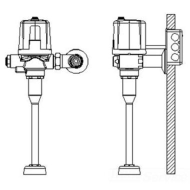 Click here to see Delta 81T231HWA-BB-19 Delta 81T231HWA-BB-19 TECK H2Optics Exposed Flush Valve w/ Battery, 0.5 gpf, No Field Adjust, 3/4