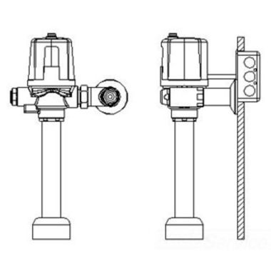 Click here to see Delta 81T201HWA-BB-48 Delta 81T201HWA-BB-48 TECK H2Optics Exposed Flush Valve w/ Battery, 1.27 gpf, No Field Adjust, 1.5