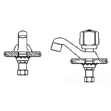 Click here to see Delta 23C1051 Delta 23C1051 CER-TECK Single Basin Lavatory Faucet, 5-Fluted, VR Spray, 0.5 gpm, Chrome