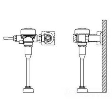 Click here to see Delta 81T231-30-19 Delta 81T231-30-19 TECK Exposed Flush Valve for Sloan/Zurn, 0.5 gpf, No Field Adjust, 3/4