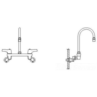 Click here to see Delta 28C4943-AC Delta 28C4943-AC CER-TECK Wallmount Service Faucet, 6