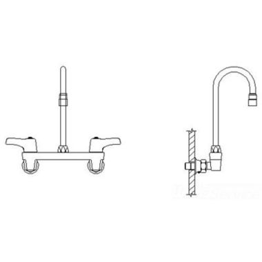 Click here to see Delta 28C4943-R2 Delta 28C4943-R2 CER-TECK Wallmount Service Faucet, 4.5