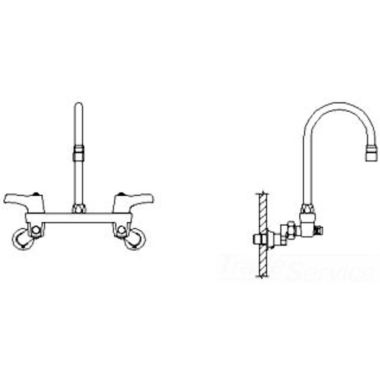 Click here to see Delta 28C6933-AC Delta 28C6933-AC CER-TECK Wallmount Service Faucet, 6