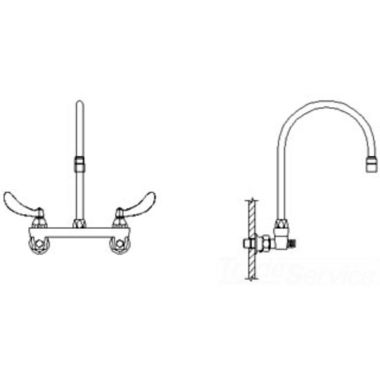 Click here to see Delta 28C6944-R7 Delta 28C6944-R7 CER-TECK Wallmount Service Faucet, 9
