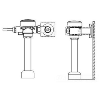 Click here to see Delta 81T201-30-48 Delta 81T201-30-48 TECK Exposed Flush Valve for Sloan/Zurn, 1.27 gpf, 1.5