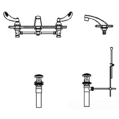 Click here to see Delta 23C444-TI Delta 23C444-TI TECK Widespread Lavatory Faucet, Cast Spout, Blade w/ Sanitary Hood, Metal Pop-Up, Aerator, Temp Indicators, Chrome