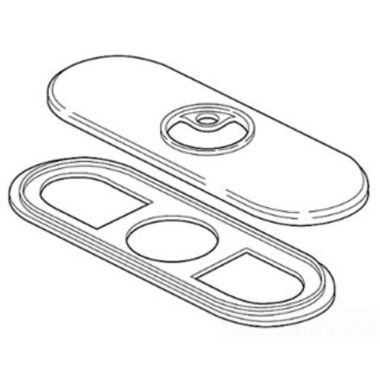 Click here to see Delta RP72991CZ Delta 3-Hole Escutcheon and Gasket, Champagne Bronze - RP72991CZ