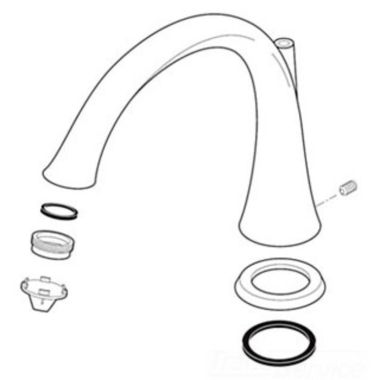 Click here to see Delta RP51286PT Delta Lahara Aged Pewter Four-Hole Spout Assembly for T4738-PT Roman Tub Trim, Deck-Mount Single-Hole Installation - RP51286PT