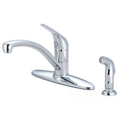 Click here to see Pioneer 2LG161B Pioneer Legacy Single Handle Kitchen Faucet w/ Side Spray, Deck Plate, Lever Handle, Tract Pack Models, Chrome - 2LG161B