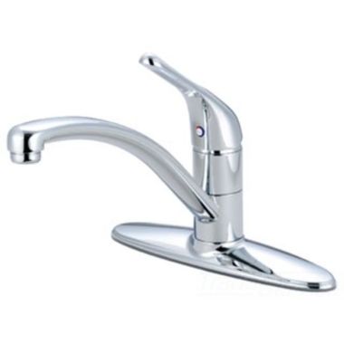 Click here to see Pioneer 2LG170B Pioneer Legacy Single Handle Kitchen Faucet w/ Deck Plate, Loop Handle, Tract Pack Model, Chrome - 2LG170B
