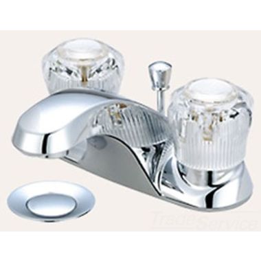 Click here to see Pioneer 3LG100B Pioneer Legacy Centerset Bathroom Faucet with Pop-Up Drain, Two-Handle, 1.5 GPM, Acrylic Knob Handle, PVD Polished Chrome, Tract Pack - 3LG100B