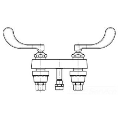 Click here to see Chicago Faucet 525-ABCP Chicago Faucets 525-ABCP Remote Hot and Cold Sink Faucet