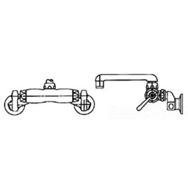 Click here to see Chicago Faucet 445-RABCP Chicago Faucets 445-RABCP Hot and Cold Sink Faucet