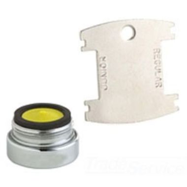 Click here to see Chicago Faucet E12VPJKABCP Chicago Faucets E12VPJKABCP 2.2 GPM (8.3 L/min) Vandal-Proof Softflo Pressure Compensating Aerator