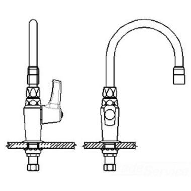 Click here to see Delta 27C623-R3 Delta 27C623-R3 CER-TECK Deckmount Single-Handle Pantry Faucet, Gooseneck, Hooded Lever, VR Laminar, Chrome