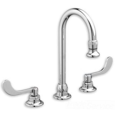 Click here to see American Standard 6540.179.002 American Standard Monterrey Two-Handle Chrome Widespread Bathroom Faucet, 8in Gooseneck, 1.5 GPM Rose Spray, WaterSense - 6540.179.002