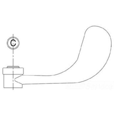 Click here to see T&S Brass 009325-41 T&S BRASS 009325-41 DECORATIVE WRIST-ACTION HANDLE W/ COLD INSERT