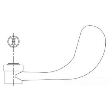 Click here to see T&S Brass 009326-41 T&S BRASS 009326-41 DECORATIVE WRIST-ACTION HANDLE W/ HOT INSERT