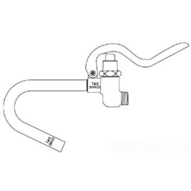Click here to see T&S Brass 012952-40 T&S BRASS 012952-40 SPRAY VALVE & HOOK NOZZLE ASSEMBLY, BLUE HANDLE
