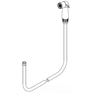 Click here to see T&S Brass 013842-45 T&S BRASS 013842-45 SIDESPRAY & HOSE GUIDE, 1/4-18NPSM FEMALE X 4' LONG