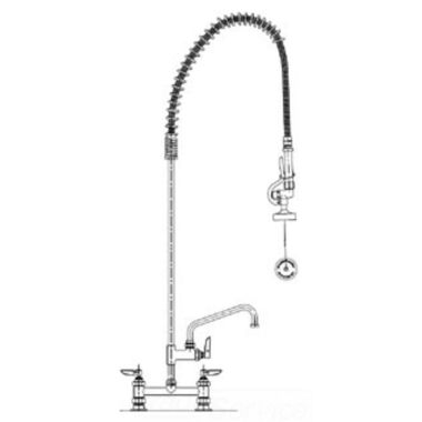 Click here to see T&S Brass B-0123-ADF12 T&S BRASS B-0123-ADF12 EASYINSTALL PRE-RINSE, SPRING ACTION, DECK MOUNT, 8