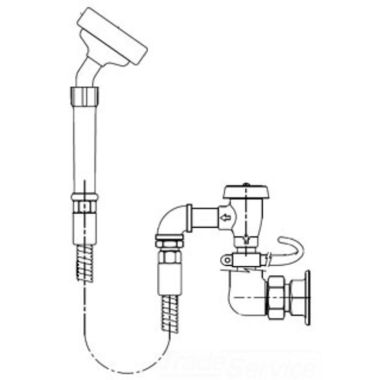 Click here to see T&S Brass B-0168 T&S BRASS B-0168 SPRAY ASSEMBLY, WALL MOUNT BASE W/ VB, 8