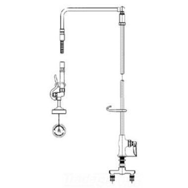 Click here to see T&S Brass B-0172 T&S BRASS B-0172 PRE-RINSE, OVERHEAD SWIVEL ARM, SINGLE HOLE BASE, 4