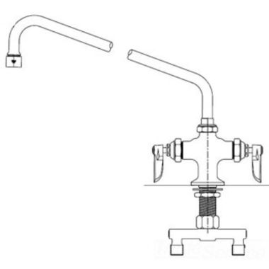 Click here to see T&S Brass B-0200CR-PRISON T&S BRASS B-0200CR-PRISON DOUBLE PANTRY SWIVEL BASE FAUCET, SINGLE HOLE BASE, 4