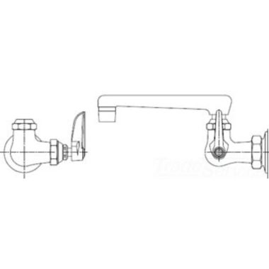 Click here to see T&S Brass B-0216-177F T&S BRASS B-0216-177F SINGLE TEMP.WALL MOUNT SWIVEL BASE W/ LEVER HANDLE & OCS6 6