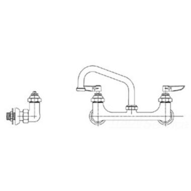 Click here to see T&S Brass B-0232-EE T&S BRASS B-0232-EE Double Pantry Faucet, Wall Mount, 8