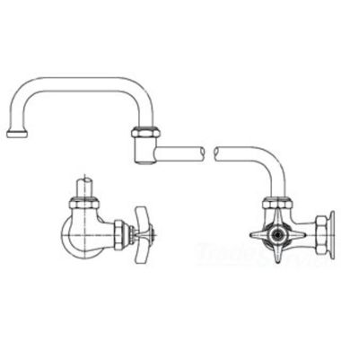 Click here to see T&S Brass B-0261 T&S Brass B-0261 Wall Mount Single Pantry Faucet, Single Hole Base