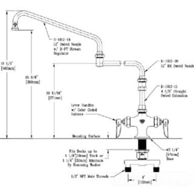 Click here to see T&S Brass B-0268-03 T&S BRASS B-0268-03 Dual Pantry Faucet, Single Hole Base