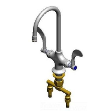 Click here to see T&S Brass B-0300-WH4 T&S BRASS B-0300-WH4 Double Pantry Faucet, Single Hole Base, 4