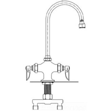 Click here to see T&S Brass B-0301-VR T&S BRASS B-0301-VR Double Pantry Faucet, Single Hole Base, 4