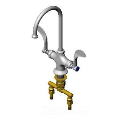 Click here to see T&S Brass B-0301-WH4 T&S BRASS B-0301-WH4 Double Pantry Faucet, Single Hole Base, 4