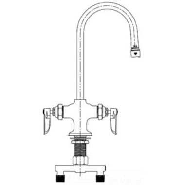 Click here to see T&S Brass B-0303 T&S BRASS B-0303 Double Pantry Faucet, Single Hole Base, 4
