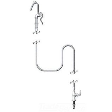 Click here to see T&S Brass B-0305-102A T&S BRASS B-0305-102A SINGLE PANTRY BASE FAUCET, 053A, B-0102-A HOSE & HOOK NOZZLE,