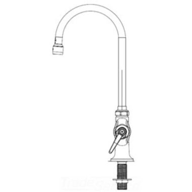 Click here to see T&S Brass B-0308 T&S BRASS B-0308 Deck Mount Single Pantry Faucet, Lever Handle