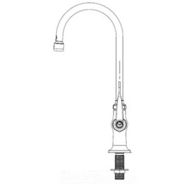 Click here to see T&S Brass B-0308-04 T&S BRASS B-0308-04 Deck Mount Single Pantry Faucet, Swivel Gooseneck