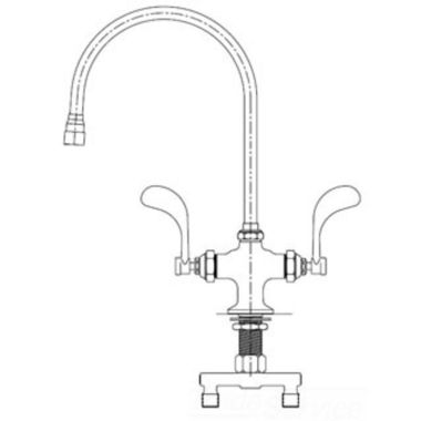 Click here to see T&S Brass B-0309 T&s Brass B-0309 Double Pantry Faucet, Single Hole Base, 4-inch