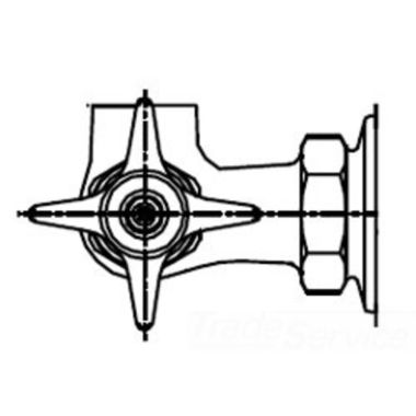 Click here to see T&S Brass B-0310-LN T&S BRASS B-0310-LN SINGLE PANTRY RIGID BASE FAUCET, WALL MOUNT, FOUR-ARM HANDLE, LESS