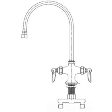 Click here to see T&S Brass B-0314  T&s Brass B-0314 Deck Mount Mixing Faucet, Quarter-turn Eterna Cartridges