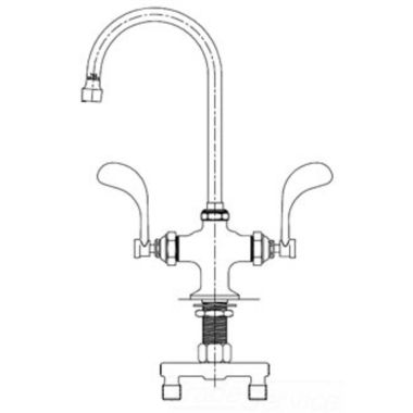 Click here to see T&S Brass B-0317 T&S BRASS B-0317 SINGLE HOLE SWIVEL DECK MOUNT FCT.,SPREADER,4